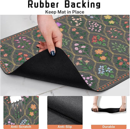Absorbent Pet Dog Bowl Mat for Food and Water, Pet Cat Food Feeding Mat with Non Slip Rubber Backing, Dog Food Mats for Floors Waterproof, 12"x20"