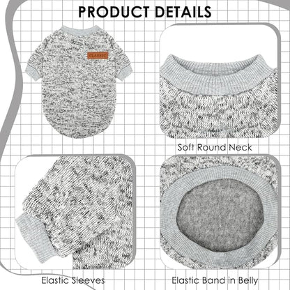 2 Pcs Dog Sweaters for Small Dogs Girl Boy Winter Fleece Clothes Warm Soft Dog Sweatshirt Outfit for Dogs Cats Pet Apparel