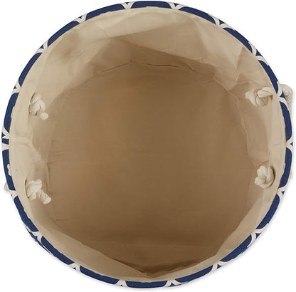 Bone Dry Pet Storage Collection Lattice Paw Print, Nautical Blue, Small Round