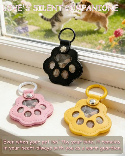 Paw Dog Hair Keychain - Premium Leather Pet Fur Keepsake, Waterproof Memory Charm for Dog/Cat Lovers, Bag & Key Accessory