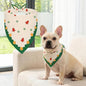 Dog Bandana, Adjustable Puppy Bandana for Birthday Party & Daily Photos, Soft Polyester Triangle Bibs Scarf, Cute Accessories for Small Medium Large Pets (Red Forest & Starry Patterns)