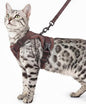 Cat Harness and Leash Set Escape Proof Tactical Large Kitten Harness Emotional Support Cat Vest, Brown, L