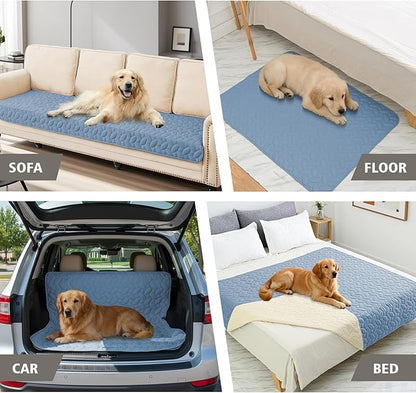 Ameritex Waterproof Pet Bed Cover Anti-Slip Dog Bed Blanket for Sofa and Furniture Waterproof New Pattern Design (Lightblue, 30x53 Inch (Pack of 1))