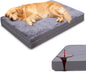 XXL Dog Bed for Large Dogs, Waterproof XXL Dog Crate Pad with Orthopedic Egg Crate Foam Reversible & Washable Cover, Egg Crate Foam, Anti-Slip, 47" x 29", Gray
