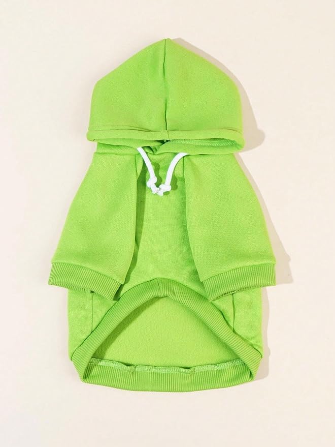 QWINEE Basic Dog Hoodie Sweatshirt Puppy Sweater Warm Cat Costumes Pet Clothes for Chihuahua Puppy Kitten Small Medium Dogs Green X-Small