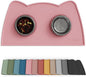 OHMO - Cat Food Mat, Silicone Pet Feeding Mat for Floor Non-Skid Waterproof Dog Water Bowl Tray, Easy to Clean Pet Placemat (Pink, 18 * 9.8'')