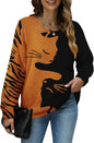 YESNO Women Christmas Sweater Graphic Printed Oversized Pullover Sweaters Casual Loose Knit Tops S01