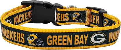 NFL PET Collar Green Bay Packers Dog Collar, Medium Football Team Collar for Dogs & Cats. A Shiny & Colorful Cat Collar & Dog Collar Licensed by The NFL