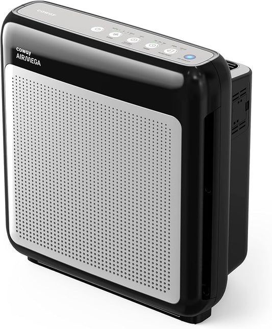 COWAY Air Purifiers for Home Up to 1,748 ft², HEPA Filter for Smoke, Allergies, Pet Dander, Odor, Air Quality Monitor, Auto & Eco Mode, Timer, Filter Indicator, 3yr Warranty, Airmega 200M Black