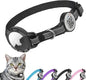 Airtag Cat Collar Breakaway with QR Code Name Tag, Reflective cat Collar airtag Holder with Bell, Cat ID Tag Personalized, Ultra-Durable, Adjustable, Quick Release, Fits Small Large Cats, Black