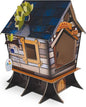 HappyCat Tree House Cat Scratcher House - Natural-Themed Cardboard Cat Playhouse, Scratch Panels, Spacious Interior & Scratch Surfaces - Sturdy Indoor Cat Activity Center