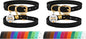 BRONZEDOG Leather Cat Collar with Removable Bells Non Breakaway Kitten QR Tag for Girl Boy (7" - 9" for Cats, Black & Gold) (Pack of 2)