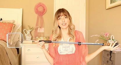 Sand Dipper Cat Poop Scooper & Chicken Poop Scooper - Rugged Big 6" Square Stainless Steel Long Handle for Home Kitty Litter Scoop & Farm Chicken Coop Scooper (Mid-Adjustable)