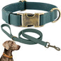 Dog Collar and Leash Set,Leather Silicone Waterproof Odor-Proof Dog Collar and Leash for Medium Dogs, Soft Flexible Dog Collars, Durable Thick Adjustable Pet Collar (Green, Medium (11.5-18.5 "Neck))