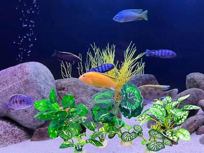Betta Fish Tank Accessories 7 Pack Silk Aquarium Plants Decoration Artificial Fish Tank Plants Set for Aquariums Decor