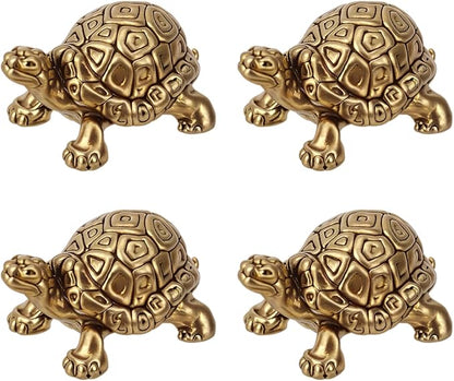 4pcs Mini Turtle Shape Copper Bath Disk Ornaments Decorations, Copper Bird Bath Purification Disc Decorative Birdbath Cleaner Universal Fit Outdoor Outside Birdbaths & Bowl Decor