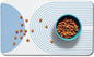 Dog Food Mats for Floors Waterproof, Cat Water Bowl Mats Pet Feeding Absorbent Mat Placemats for Food and Water Blue Bohemia 16 * 24 inch
