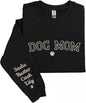 NAZENTI Custom Dog Mom Embroidered Sweatshirt with Pet Name on Sleeve, Fur Mama, Dog Lover Gifts