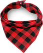 Christmas Plaid Dog Bandana with Button, Fall Dual Layer Soft Cotton Triangle Dog Scarf Kerchief Washable Girl Boy Dog Bandanas Adjustable Accessories for Small Medium Large Extra Large Dog Puppy Pet