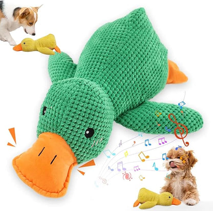 2025 Upgraded Dog Toys, New Durable Calming Duck Toys, Dog Toys for Aggressive Chewers with Soft Squeaker, Fun for Indoor Puppies and Senior Pups (Green, S-8.66 * 9.87in)