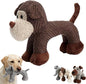 Linen Safari Companions, Squeaky Dog Chew Animals, with Durable Linen Material, Durable and Resistant to Chewing, for Relieve Dog's Boredom (Monkey)
