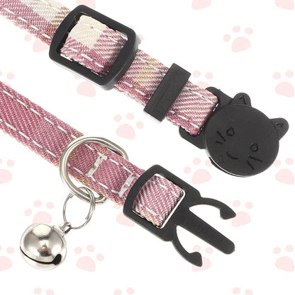 Cat Girl Collar Breakaway Bowtie - Safety Adjustable Cat Collars for Girl Cats with Bell - 7-11 Inches Length Christmas Cats Bow Tie Collar Pink