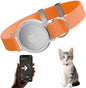 AirTag Cat Collar, Ultra Elastic Cat Tracker Collar, Airtag Holder Compatible with Apple Air Tag, [Lightweight & Scratch Resistant] Adjustable Stepless GPS Pet Collar for Cats Kittens, Orange