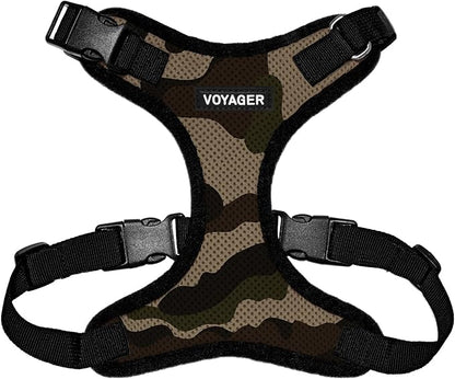 Voyager Step-in Pet Harness - All Weather Mesh, Adjustable Step in Harness for Cats and Dogs by Best Pet Supplies - Army/Black Trim, S