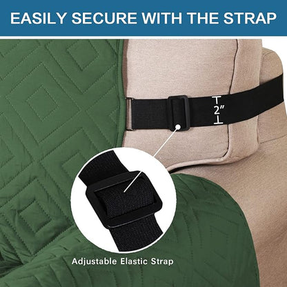 H.VERSAILTEX Reversible Loveseat Cover Furniture Protector Anti-Slip Water Resistant 2" Elastic Straps Couch Covers Pets Kids Fit Sitting Width Up to 46"(Love Seat: 75" x 90", Christmas Green/Beige)