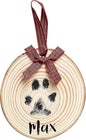 Pearhead Rustic Wood Paw Print Christmas Tree Ornament, Dog or Cat Pawprint Making Kit Included, DIY Personalized Pet Keepsake Ornament, Buffalo Check Hanging Ribbon