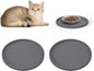 Arespark Cat Food Mat, Set of 2 Nonslip Waterproof Feeding Bowl Silicone Mats with Raised Edges for Food Water Prevent Spills, Round Eating Plates Tray for Dog Cat Puppy Kitten, 8'' x 8''