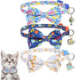 KOOLTAIL Boy Cat Collar Breakaway with Removable Bow Tie and Bell,3 Pack Fancy Cute Safety Buckle Kitten Collars with Charm Pendant, Adjustable Soft Pet Collars for Kitty Small Cats