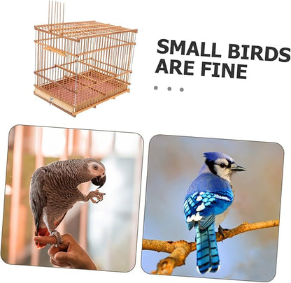 Lightweight Bird Cage Portable Woven Bird Carrier for Small Birds Stylish Outdoor Travel Accessory for Budgies Parakeets and More Durable Design for Everyday Use