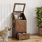 Dog Feeding Station with Storage Cabinet and 2 Elevated Dog Bowls, Hidden Pet Food Storage Organizer for Dog &Cat,Modern Dogs Furniture (Walnut)
