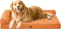 EHEYCIGA Extra Large Dog Bed Othorpedic, Memory Foam XL Dog Bed with Washable Removable Cover, Waterproof Pet Sofa Couch XLarge Size Dogs with Nonskid Bottom, 44x32x6.5, Pumpkin