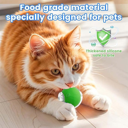 2 PCS Interactive Cat Toy Rolling Ball Chewie Viral Dog Ball with Tail, Smart Automatic Rolling Pet Balls,Automatic Moving Electric Cat Toy
