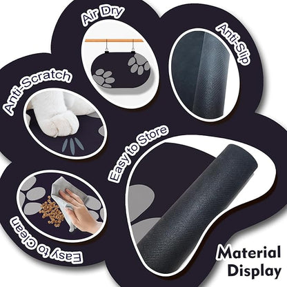 Large Pet Feeding Mat – 28''x17'' Absorbent Dog Mat for Food and Water, Easy Clean Cat Dog Water Bowl Mat, Non-Slip Pet Water Mat Protect Floor, Fit with Automatic Feeders and Double-Bowl