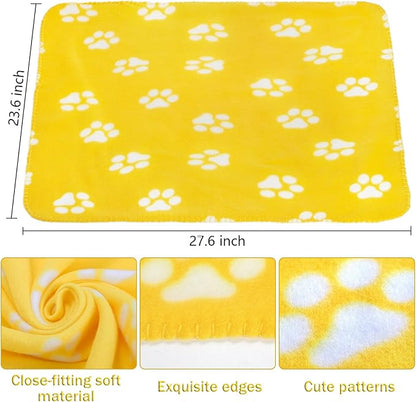 Yesland 20 Styles Dog Cat Fleece Blankets Puppy Blanket, 23.6 X 27.6 Inch Small Soft Fleece Fabric Dog Cat Blankets Pet Blanket with Paw Prints for Kitten, Puppy, Small Animals, Multiple Colors