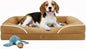 Homemate Dog Bed Medium Size Dog 28x23 inch with Orthopedic Foam Waterproof Outdoor Pet Cat Bed Sofa Supplies with Toy Dogs Crate Pad Couch with Removable Washable Cover & Non-Slip Botton Brown