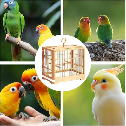 2025 New Carry Cage for Parakeet Portable 30x23x26cm Bird Travel Carrier Cage with Pull Out Tray Hook Handle Easy Transport Install for Various Birds Macaws Sparrow Conures Cockatiels