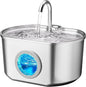 Cat Water Fountain Stainless Steel: 74oz/2.2L Cat Fountain for Drinking- Pet Water Fountain Inside - Automatic Dog Watering Dispenser Bowl - Pet Feeding & Watering Supplies - Water Level Window