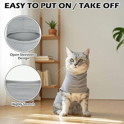 EXPAWLORER Soft Cat Sweater - Sweaters for Cats Only Warm Kitten Clothes, Fall and Winter Pet Coat Pullover Design, Fleece Sweatshirt Clothing Also for Puppy Small Dogs, Grey Small