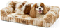 Cute Dog Bed for Small Dogs, Faux Rabbit Fur Orthopedic Foam Dog Bed with Sides, Removable Washable Cover & Waterproof Lining, Comfortable Pet Couch, Tie-Dye Brown (30" L x 20" W x 6" Th)