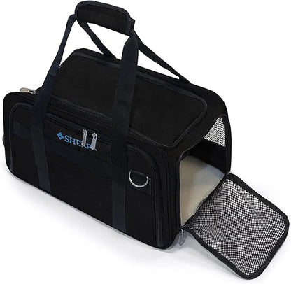 Sherpa Expandable Travel Pet Carrier, Airline Approved & Guaranteed On Board - Black, Medium