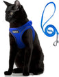 PetiFine Cat Harness and Leash Set,Escape Proof Kitten Harness Reflective,Soft Lightweight Puppy Harness for Walking and Travelling(XXS, Baby Blue)