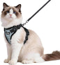 rabbitgoo Cat Harness and Leash for Walking, Escape Proof Soft Adjustable Vest Harnesses for Cats, Easy Control Breathable Reflective Strips Jacket, Doodle Gray,M