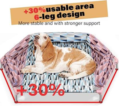 Orthopedic Dog Bed - Beds Bolster,Cooling Elevated Dog Beds with Metal Frame,Raised Dogs Bed,Easy to Assemble,Up to 130 lbs,X-Large (51" L x 32.3" W x 7.8" Th)