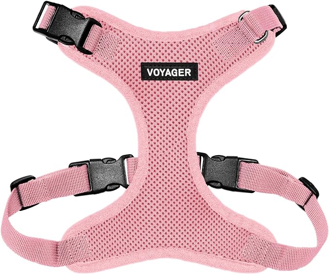 Voyager Step-in Pet Harness - All Weather Mesh, Adjustable Step in Harness for Cats and Dogs by Best Pet Supplies - Pink, S