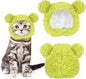 JOICEE Cute Cat Costume - Warm Bear Hat for Small Pets (Avocado Color)
