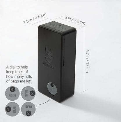 SVD.PET Dog Poop Bag Dispenser, Outdoor or Indoor Pet Waste Bag Dispenser Station, Wall Mount or Hanging with Strap. Easy to Refill Magnetic Cover (Black, Dispenser only)